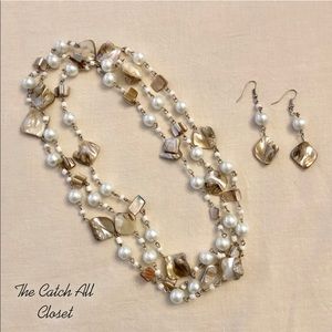 Beaded Necklace and Earring Set